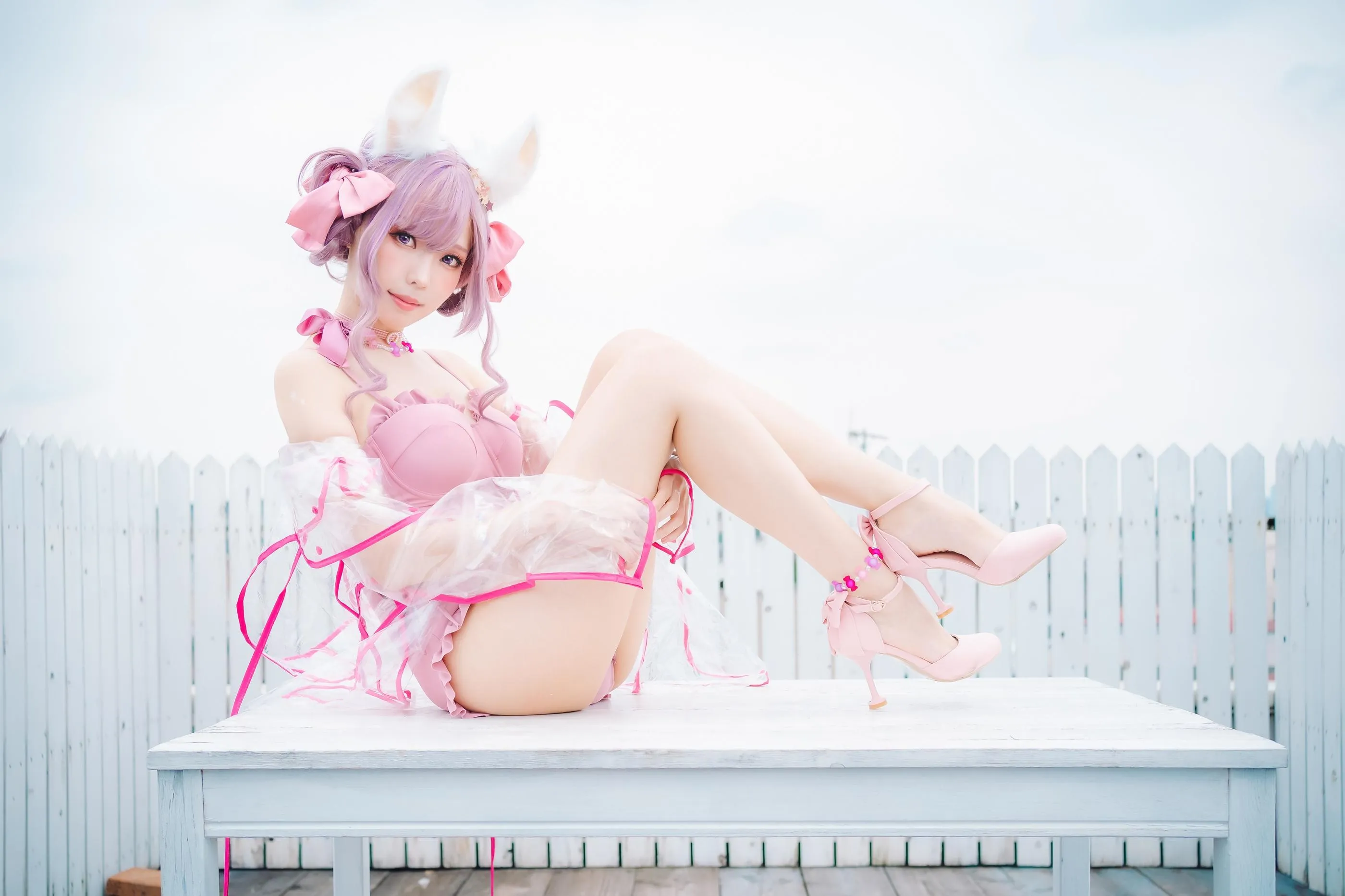 ElyEE子 – NO.82 Fluffy Summer – Original Swimsuit-粉色 [54P]插图9